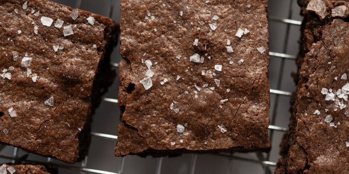 Food with Brownies on a cooling rack