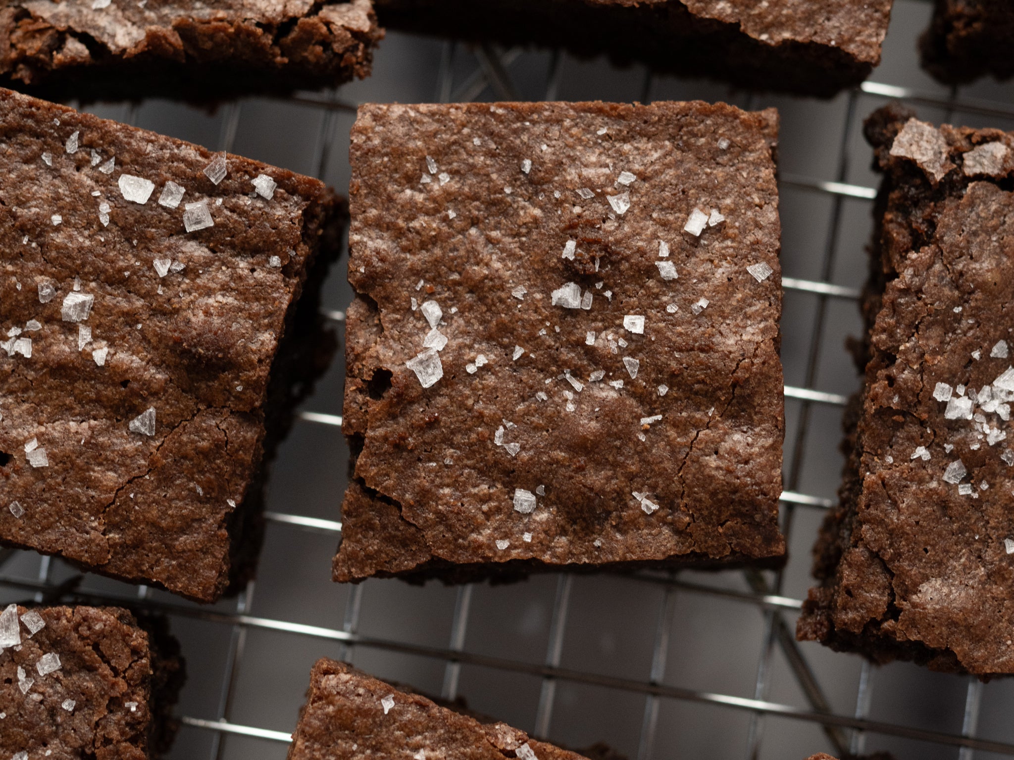 Food with Brownies on a cooling rack