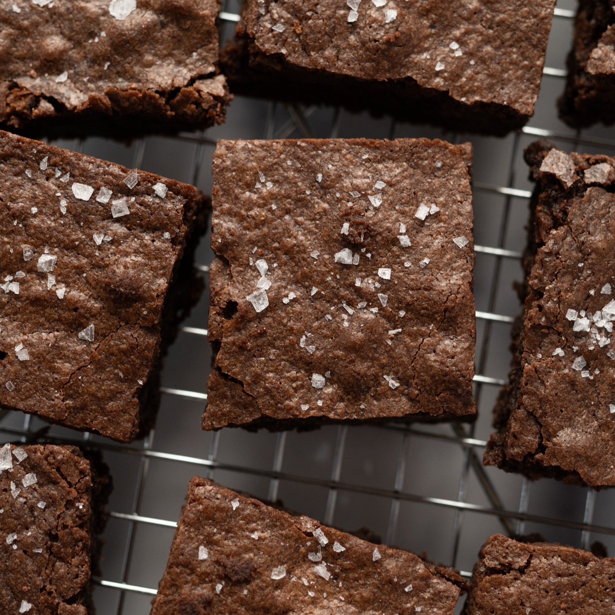 Food with Brownies on a cooling rack